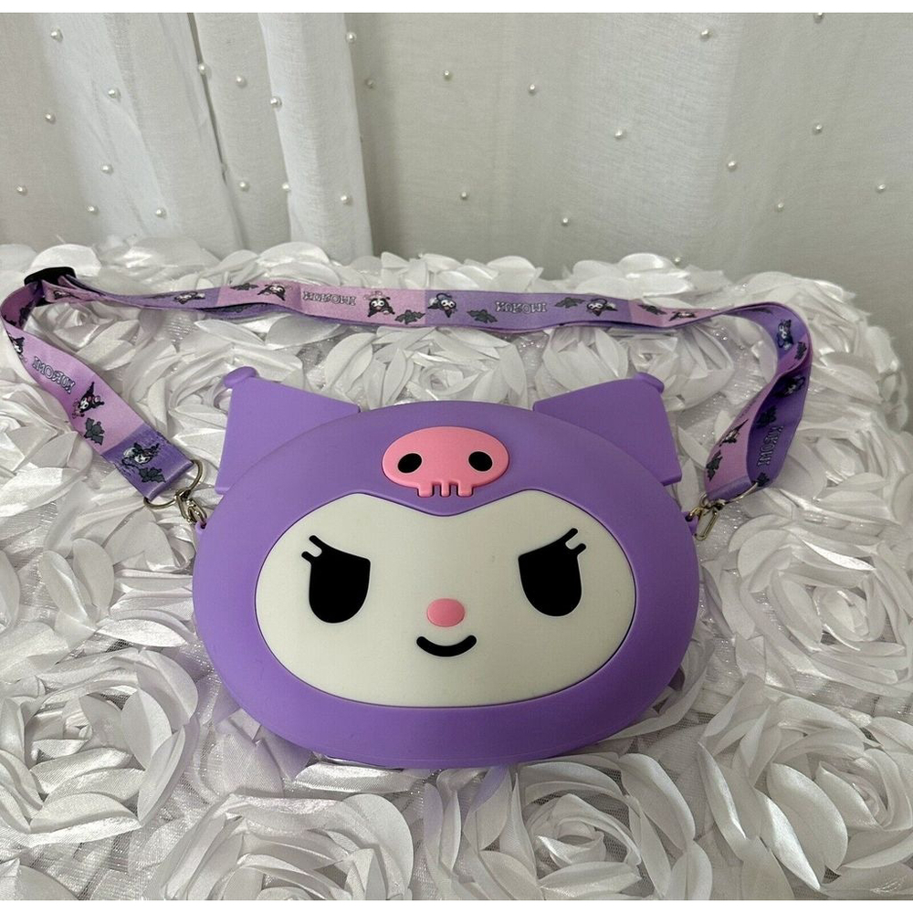 Sanrio Purple Kuromi Silicone Rubber Side Bag/purse